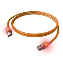 EasyLan saCon DualBoot LED Patchkabel S/FTP orange - Kabel - Netzwerk