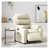 vidaXL Massagesessel Elektrisch Kunstleder 92,5 x 100 x 0 cm Creme mit Fernbedienung