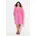 Damen große Größen Übergrößen Plus Size Kleid A-Linie V-Ausschnitt 3/4-Arm kräftiges pink 46 837607800-46 46-48