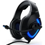 CSL USB Gaming Headset "GHS-103" mit Mikrofon Kopfhörer für PC (Win XP/7/8/8.1/10), PS4/4 Pro