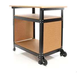 XPOtool Fahrbare Werkbank Holz/Metall 69 x 51 x 66-82 cm braun