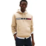 Tommy Hilfiger Herren Hoodie Chest Insert mit Bauchtasche, Beige (Sandalwood), L