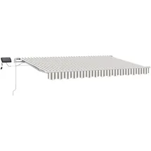 vidaXL Einziehbare Markise 500 x 300 cm hellgrau/weiß