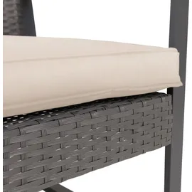Svita LOIS L Poly Rattan Sitzgruppe Gartenmöbel Garnitur Tisch Sessel Set Grau