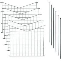 ESTEXO Teichzaun Gartenzaun 11tlg Set Zaun Teich 5 Zaunelemente Gitterzaun Anthrazit Gitter Steckzaun Elemente Welpenauslauf Unterbogen spitz