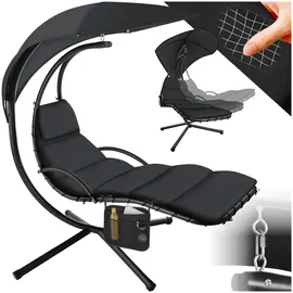 Tectake Hängeliege 195 x 132 x 197 cm Schwarz