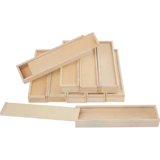 vbs xxl 10er-Pack Holzboxen mit Schiebedeckel 20x5x2,5cm