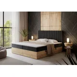 Kontinentalbett NOELLE mit Bonellmatratze Craft Gold Eiche 180x200 cm mit Topper, Stoff: Velutto 19