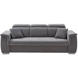 A.Z. Iwaniccy Iwaniccy Sofa 3-Sitzer MALMÖ, Hellgrau - Webstoff - mit Kopfteilverstellungen