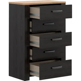 Forte Kommode Bohol 101,4 x 87 x 42 cm Schwarz
