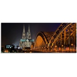 Artland Glasbild »Kölner Dom mit Brücke«, Deutschland, (1 St.), schwarz