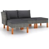 vidaXL Garten-Lounge-Set 4-tlg. grau 3059709