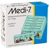 Medi-7 Tablettenbox 7 Tage, Pillendose, 7 x 4 Fächer, mit Tageszeiten