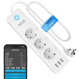 Nous A5T 3-fach mit USB hub - Schaltbare WLAN wandmontage mehrfachsteckdose 15A smart WiFi mehrfachstecker mit stromzähler, zeitschaltuhr. ioBroker Home Assistant Alexa 2.4GHz