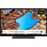 Toshiba 32WK3C63DAW 32 Zoll Fernseher/Smart TV (HD Ready, HDR, Alexa Built-In, Triple-Tuner, Bluetooth) - Inkl. 6 Monate HD+ [2023], Schwarz