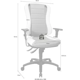 TOPSTAR Head Point RS mit Armlehnen ohne Kopfstütze weiß / grau