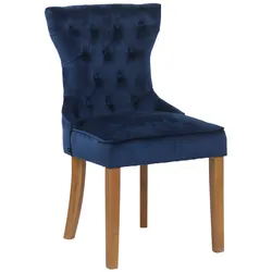 CLP Stuhl Franca Samt blau/antik-hell