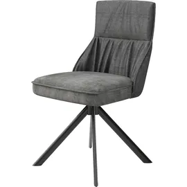 byLIVING Esszimmerstuhl California 2er Set, Webstoff anthrazit schwarz