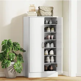 modfu Schuhschrank 55 x 108 x 35 cm 6-stufig mit Soft Close / weiß