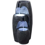 Teamson Home Gartenbrunnen Moderner 3-stufiger Kaskaden-Urnenbrunnen mit LED