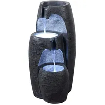 Teamson Home Gartenbrunnen Moderner 3-stufiger Kaskaden-Urnenbrunnen mit LED