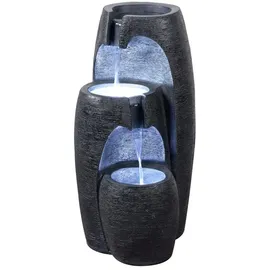 Teamson Home Gartenbrunnen Moderner 3-stufiger Kaskaden-Urnenbrunnen mit LED