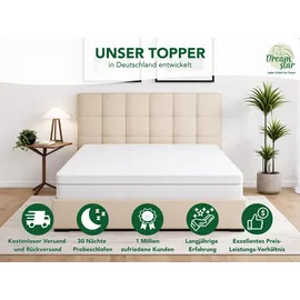 tb furniture DREAMSTAR Duo Topper mit Gel-Memory und Kaltschaum 140 x 200 cm weiß