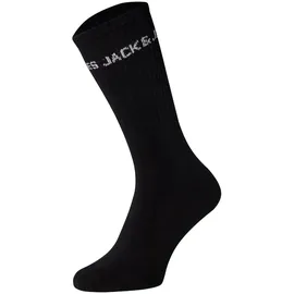JACK & JONES JACK - JACBASIC LOGO TENNISSOCK, Baumwollmischung, Logo, Schwarz / Weiß 33-37