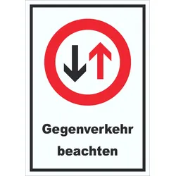 Schild Verkehrszeichen 208 Gegenverkehr A3 Rückseite selbstklebend
