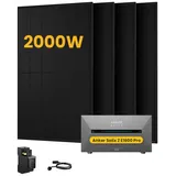 Anker Balkonkraftwerk 2000W Solaranlage Anker Solix Solarbank 2 E1600 Pro mit Smart Meter, (4x 500Wp Paneele und Smart Meter im Lieferumfang enthalten), Speicher mit integriertem Wechselrichter, All-in-One 1600 Wh Akku