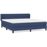 vidaXL Boxspringbett mit Matratze Blau 180x200 cm Stoff
