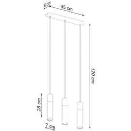 Sollux Zane 3-flg. 3xGU10 40 W rund grau