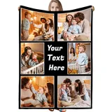 LPGYYU Personalisierte Decke, Fotodecke mit Eigenem Foto, Personalisiert Decke mit Foto, Kuscheldecke mit Foto, Decke Selbst Gestalten Foto, Personalisierte Geschenke fur Freundin, Mama, Papa