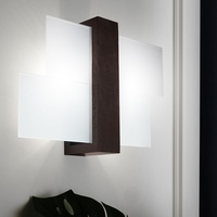 ETC Shop Wandlampe mit Holz Design Wandleuchten Wohnraumleuchte Holz,