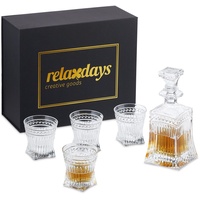Relaxdays Whisky Set, Serviergefässe, transparent