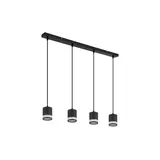 GLOBO Lucero 4-flg. 80 x 120 cm zylinderförmig schwarz-weiß Kunststoff-Metall