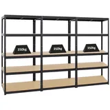 Proregal Schwerlastregal Metall 180x90x60 cm schwarz 5 Ebenen