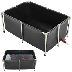 VEVOR Fischteich Segeltuch 1200x800x500mm Koi-Aquarium Fischbecken 480L Schwarz
