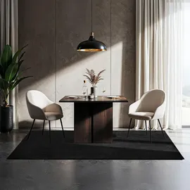 Tectake Soft Zone Kurzflorteppich 120 x 170 cm Schwarz