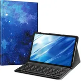 Fintie Tastatur Hülle für Samsung Galaxy Tab A9 Plus 11 Zoll 2023 Tablet SM-X210/X216/X218, Keyboard Cover mit Magnetisch Abnehmbarer Deutscher Bluetooth Tastatur, Sternenhimmel