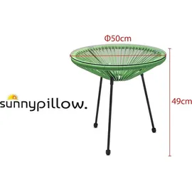 sunnypillow Acapulco Gartenstuhl 55 x 55 x 80 cm Grün 2 St.
