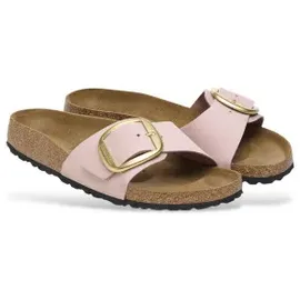 Birkenstock für Damen. 1027056 Leder-Sandalen Madrid Big Buckle (Schmale Passform) rosa (37), Wohnung, Keine, Lässig