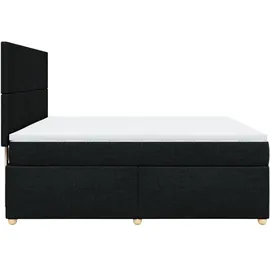 vidaXL Boxspringbett mit Matratze Schwarz 180x200 cm Stoff