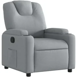 vidaXL Relaxsessel Habakkuk Polyester 50 x 97 x 50 cm Hellgrau mit verstellbarer Rückenlehne