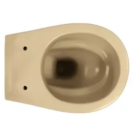 Sanicomfort Wand-WC Beige Spülrandlos, Tiefspüler, ohne WC-Sitz