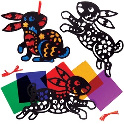 Jahr des Kaninchens Buntglas Dekoration Bastelset (pro Set 6) Chinesisches Neujahr