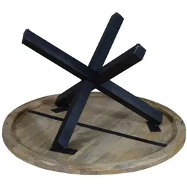 SAM Outillage SAM® Esszimmertisch rund 130 cm Mangoholz Natur Schwarz RUNIS