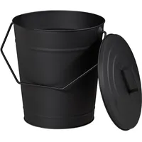 Relaxdays Ascheeimer mit Deckel 12 l schwarz