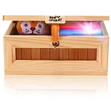 N/C Nutzlose Box aus Holz USB-Elektronikbox Berühren Sie kein Tiger-Spielzeug, Lassen Sie Mich allein Maschine, lustige Bluetooth-Musik-Useless Box für Erwachsene und Kinder Medium
