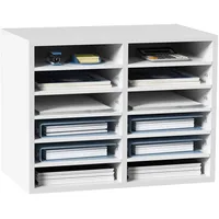 Vevor Briefablage Schreibtisch Organizer 520 x 305 x 410 mm, 2,3–5,6 cm Einstellbar A4 Stapelbar, Papierablage, Aufbewahrung Schreibtisch Ablagesystem Organisation, Ablage (Weiß, 2 x 6 Fächer)